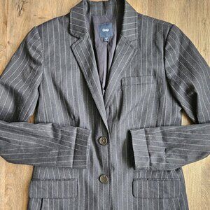 Womens Gap Wool Blend Pinstripe Blazer Size 6
